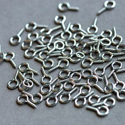Штифт с резьбой, цвет платина, 13x6.5x1.5 мм (уп 20 шт)