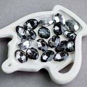 Кабошон стекло Кристалл, овальный, цвет Black Diamond, 14х10 мм