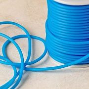 Шнур резиновый, с отверстием, цвет темно-голубой, диаметр 3 мм