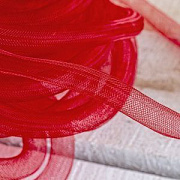 Ювелирная сетка, пластик, цвет красный, диаметр 16 мм