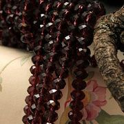 Бусина, стекло абакус 10, граненая, цвет сливовый, 10х7 мм 