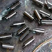 Застежка для бисерного полотна, цвет черный, 13.5x4.5 мм