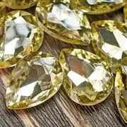 Кабошон стекло Кристалл, каплевидный, цвет Jonquil, 18х13 мм