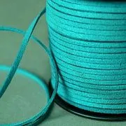 Шнур из искусственной замши, бирюзовый, 3х1.5 мм