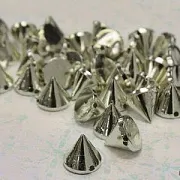 Бусина, акрил "Шипы", цвет платина, 8х8 мм