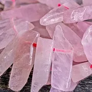 Бусина кварц, багет, цвет розовый, размерный микс (уп. 20 г)