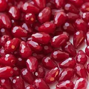 Бусина, имитация нефрита, граненая, стекло капля, цвет красный, 11х8 мм