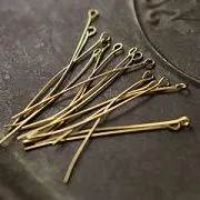 Пины с петлей, цвет золото, 50х0.7 мм (уп ок. 150-180 шт)