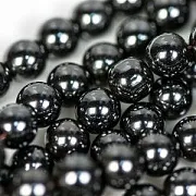 Бусина гематит немагнитный 8, цвет черный, 8 мм (стренд 12 шт.)