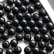 Бусина, акрил 8, цвет черный, 8 мм