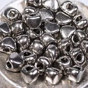 Разделитель для бусин "Сердечки", цвет черный, 4х3.5 мм (уп 50 +/-5 шт)