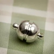 Застежка магнитная "Шарик", цвет серебро, 16х10 мм