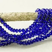 Бусина, стекло абакус 8, граненая, цвет королевский синий, 8х6 мм