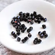 Бусина, акрил 6, биконус, цвет черный, 6 мм (уп 4 гр)