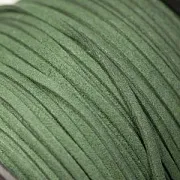 Шнур из искусственной замши, темно-зеленый, 3х1.5 мм