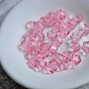 Бусина, акрил "Ландыш", цвет розовый прозрачный, 10х6 мм