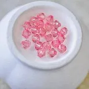 Бусина, акрил 6, биконус, цвет розовый, 6 мм (уп 4 гр)