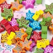 Бусина дерево "Звезда", цветовой микс, 15х6 мм