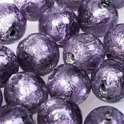 Бусина, стекло с фольгой, цвет сливовый, 10 мм