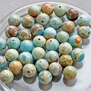 Бусина варисцит 10, цвет яркий голубой, колорир., 10 мм (стренд 6 шт.)