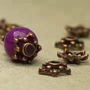 Шапочка для бусин "Звездочка", цвет красная медь, 7.5х3 мм