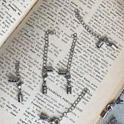 Комплект застежка-удлинитель с зажимами для шнура, сталь гипоаллергенная, 36 мм