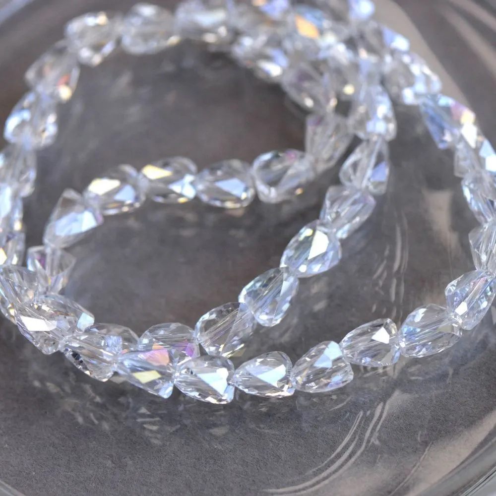 бусина "треугольник", стекло, цвет прозрачный ав, 8x6x6 мм