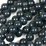 Бусина имитация нефрита 8, цвет черный грифельный, колорир., 8 мм (стренд 12 шт.)