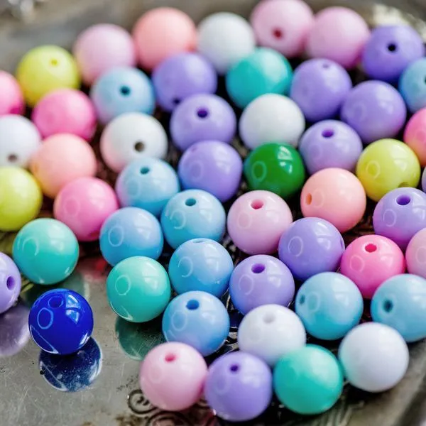 бусина, акрил "пастель", цветовой микс, 12 мм