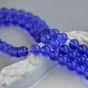 Бусина, стекло 10, цвет барвинковый, 10 мм