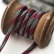 Шнур, полиэстер, паракорд, цвет приглушенный красный/серый, 4 мм  