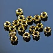 Бусина-разделитель, металл "Рондель", позолота 18K, 5x3 мм