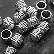 ЕС бусина металл "Меандр", цвет античное серебро, 10x8.5 мм