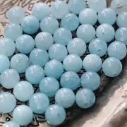 Бусина кварц 8, цвет аквамариновый колорир., 8 мм (стренд 12 шт.)