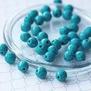 Бусина бирюза синтетическая 10, граненая, цвет голубой, 10 мм (стренд 10 шт.)