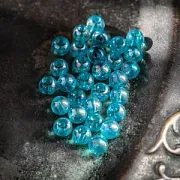 Бусина, стекло 6, цвет бирюзовый АВ, 6-6.5 мм