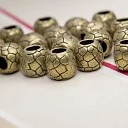 ЕС бусина металл "Крэкл", цвет античная бронза, 11х11х11 мм
