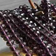 Бусина, стекло абакус 12, граненая, цвет фиолетовый, 12х8 мм