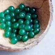 Бусина агат 8, граненая, цвет зеленый, колорир., 8 мм (стренд 12 шт.)