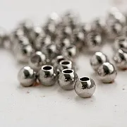 Бусина, металл "Симпл", цвет платина, 4 мм (уп 30 +/-3 шт)