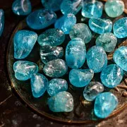Бусина кварц, овал, цвет голубой, 10-20x10-17x6-10 мм