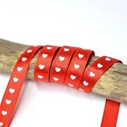 Лента, атлас "Valentine's Day", цвет красный, ширина 10 мм