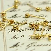 Пуссеты "Шарик", цвет золото, 12х3 мм