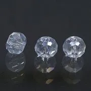 Бусина, стекло абакус 3,5, граненая, цвет прозрачный радужный, 3.5х2.5 мм (уп 50+/-10 шт)